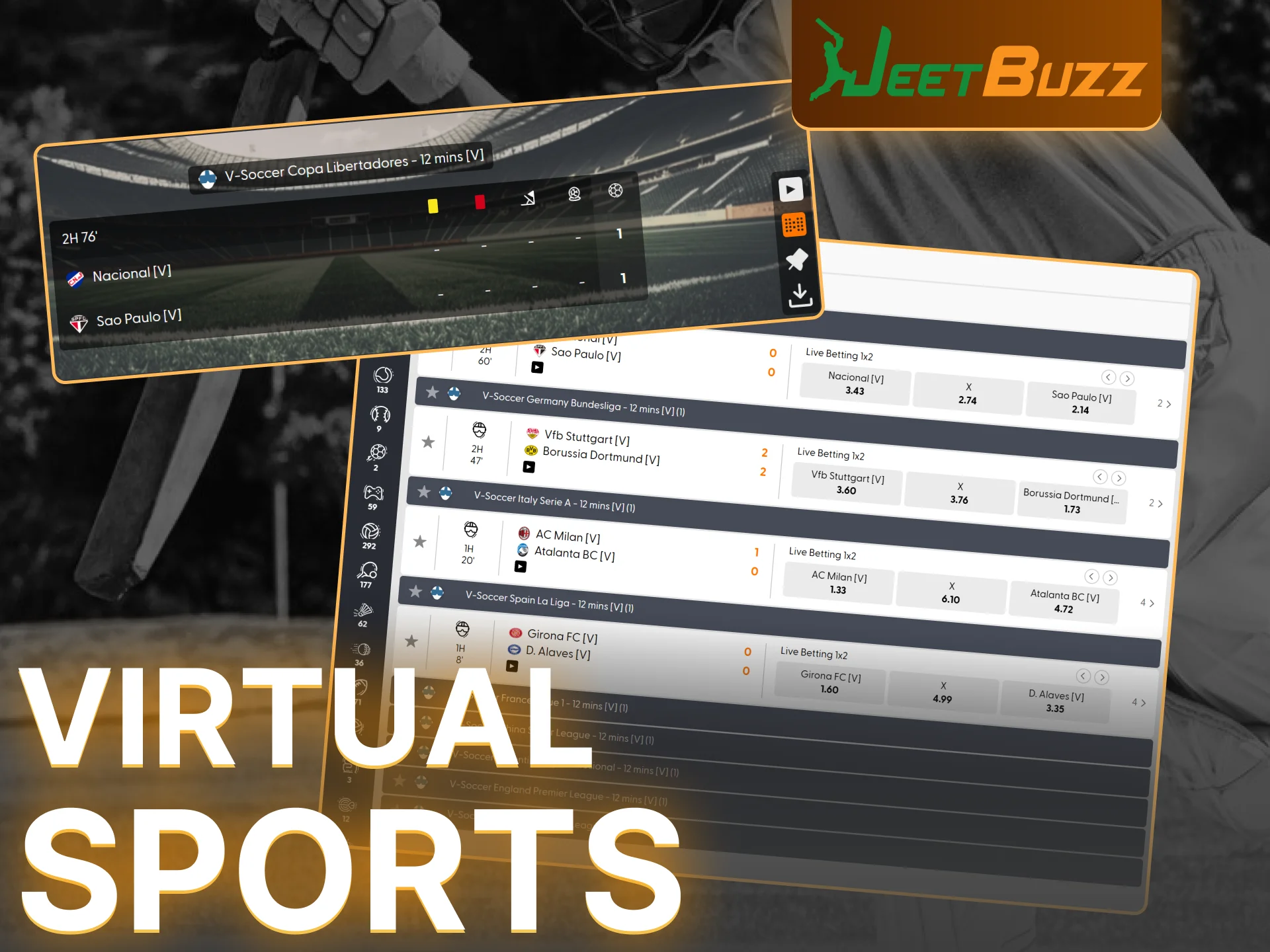 Bet on virtual sports at JeetBuzz to get your wins fast and at any time.